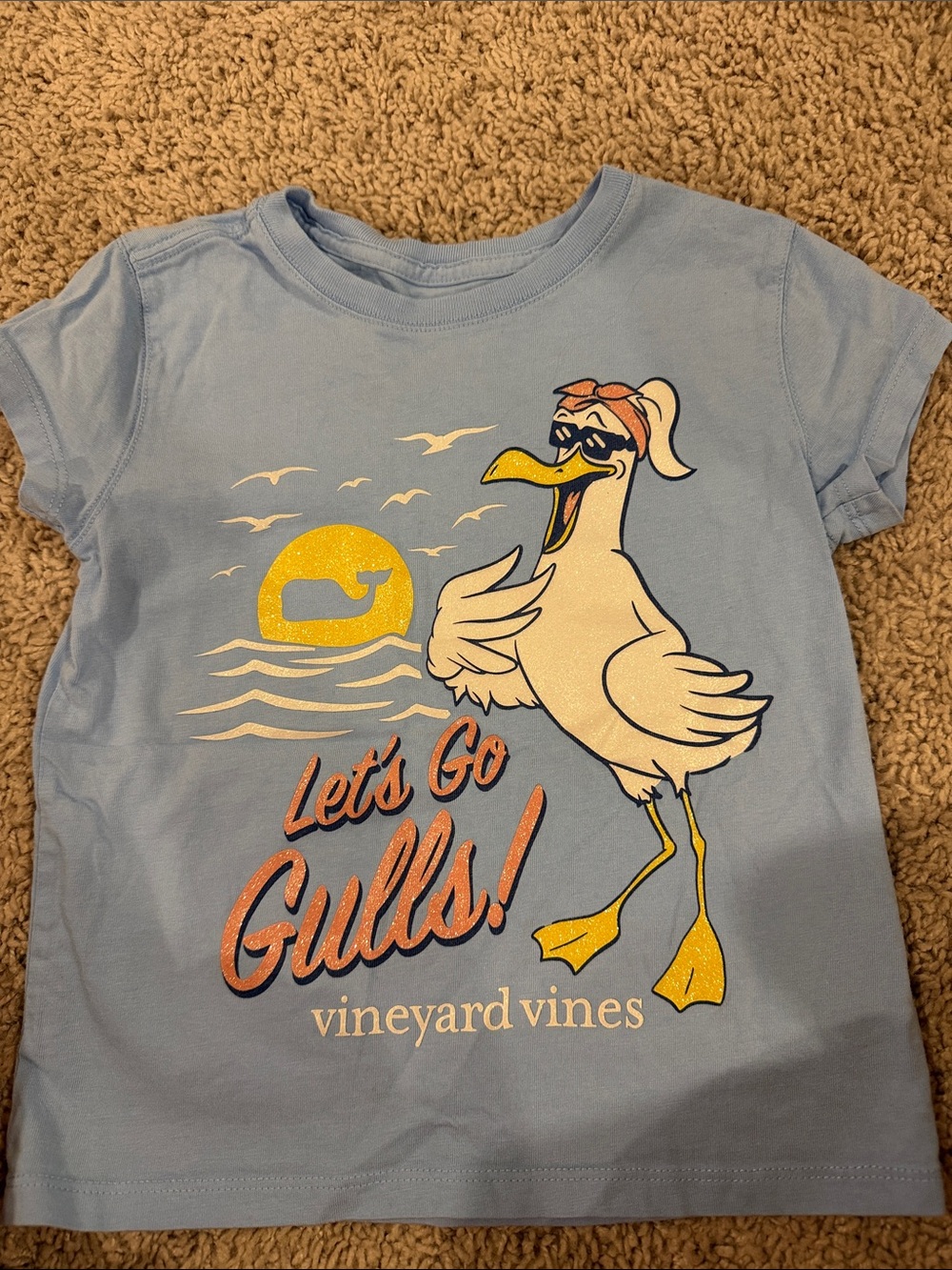 Vineyard Vines Light Blue "Let's Go Gulls" Graphic Tee